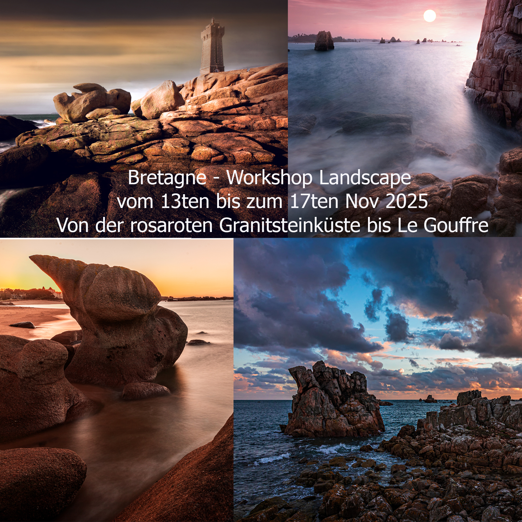 Bretagne - Landscape - von der rosaroten Granitsteinküste bis Le Gouffre - Pointe de Bihit- Langzeitbelichtungen, SW , Filtereinsatz - Landscape ART 